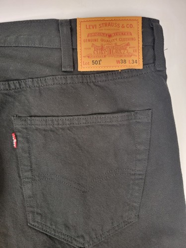 Levis 501 Premium Jeans Mens  Sz 38 x 34 (33.5)  Black Straight Leg Button Fly - Bild 10 von 10