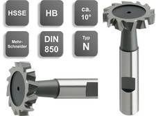 HSSE-Schlitzfräser, kreuzverzahnt, DIN 850, Typ N, T-Fräser NEU Ø 4,5 - 45,5 mm
