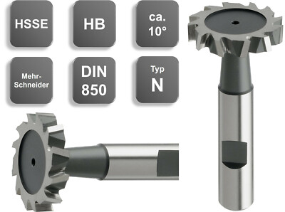 HSSE-Schlitzfräser, kreuzverzahnt, DIN 850, Typ N, T-Fräser NEU Ø 4,5 - 45,5 mm