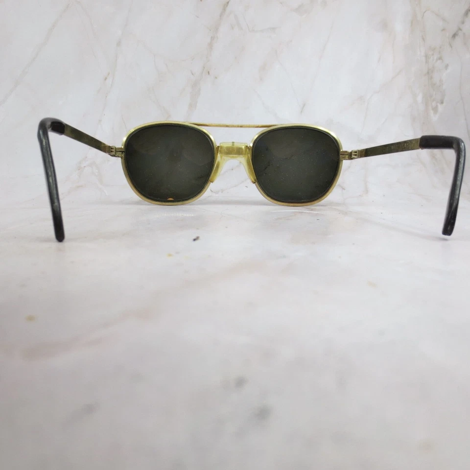 Очки солнцезащитные ОПРАВА S-87 AIRCO U.S.A 51/2 женские золотистые металлические черные линзы полный ободок - Изображение 4 из 4