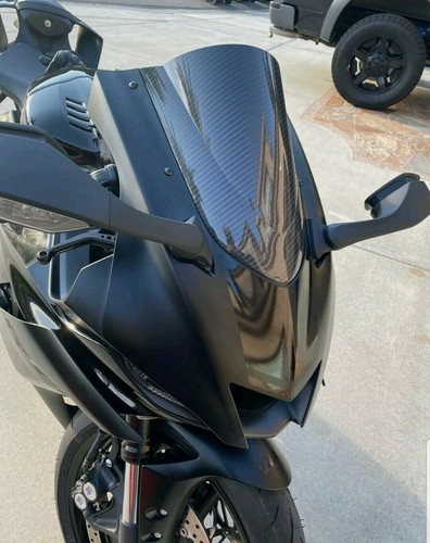 2017-2018-2019-2020-2021-2022 Yamaha YZF R6 fibra de carbono rojo parabrisas híbrido - Imagen 5 de 6