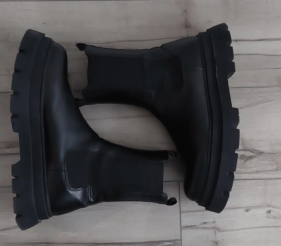 Faux Leather Hi Cleated Chelsea Boots - Image 3 of 4