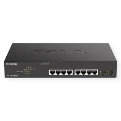 D-Link Switch 8G 2SFP PoE+ 130W 8x10/100/1000 2xSFP Managed