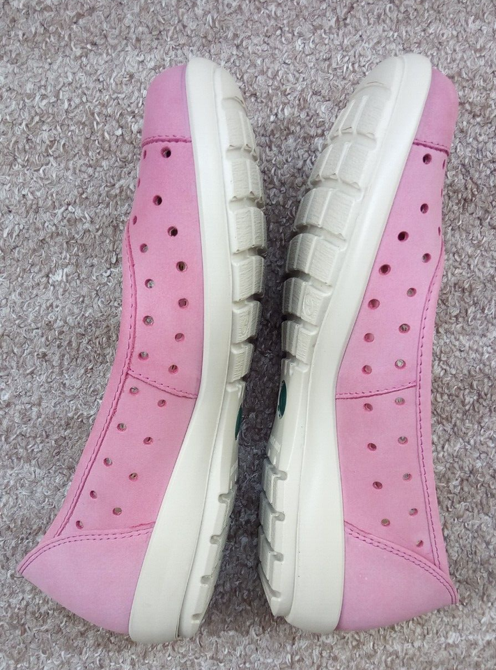 Ladies Hotter Livvy Pink Ballet Pump Flat Nubuck Leather Shoes Size 4.5