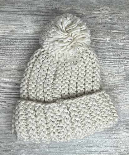 Nuevo Gorro Gorro Azul Logo Niño Pequeño OSFM Crema Pom Tejido Puños Invierno Nuevo con Etiquetas - Imagen 2 de 4