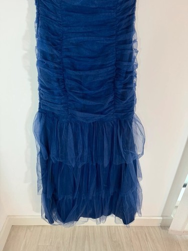 Chi Chi London Bandeau Tulle Bodycon Maxi Dress in Navy Size UK 10 BNWT - Picture 13 of 16