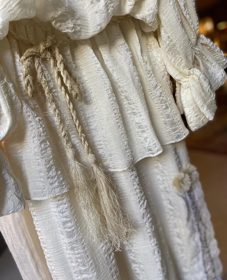 Striped and Textured Silk Linen Fabric By 2 Meters, Designer Fabric - Image 2 of 4