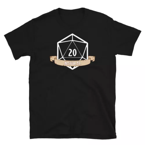 Natural D20 Crit Roll D&D RPG Dice T-Shirt Dungeons Dragons DnD Critical Role