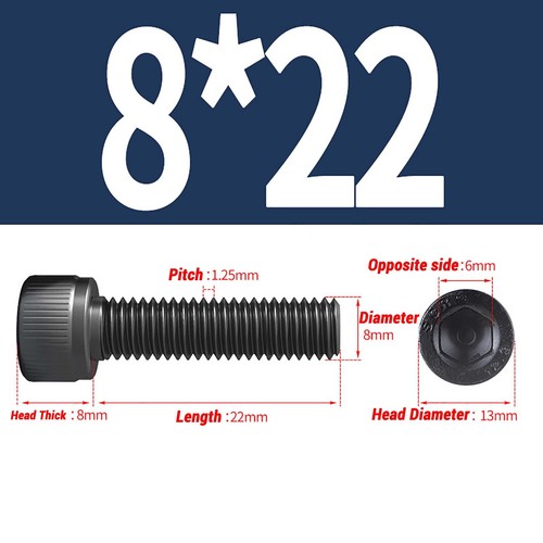 M2 M2.5 M3 M4~M16 Socket Button Head Screws 12.9 High Tensile Black Allen Bolts - Picture 116 of 205