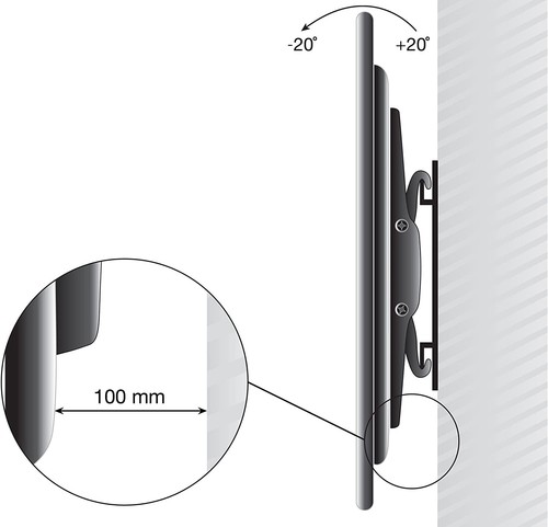 ProperAV P-SWBA02B-1 Full Swing Motion TV Wall Mount 23"to 43" for upto 30 Kg TV - Picture 8 of 9