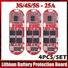 4Pcs 3S 4S 5S BMS 25A 18650 Lithium Battery Protection Circuit Charging Board US
