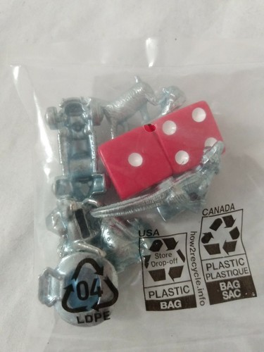MONOPOLY CHEATERS EDITION 6 Tokens REPLACEMENT PARTS Game Metal Pewter 2 Dice - Picture 4 of 4