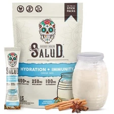 Salud Hydration + Immunity Horchata Drink Mix 15 Sticks | Vegan | 1g Sugar