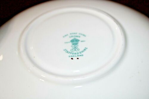 Tazza da tè e piattino Crown Staffordshire rose rosa motivo floreale Inghilterra osso Cina - Foto 7 di 8
