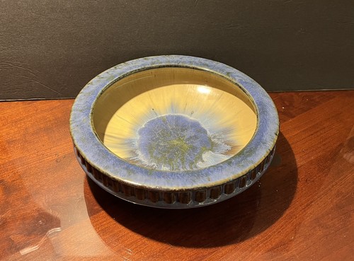 Fulper 1909-17 Arts And Crafts Pottery Blue Ceramic Low Bowl 407 - Picture 8 of 10