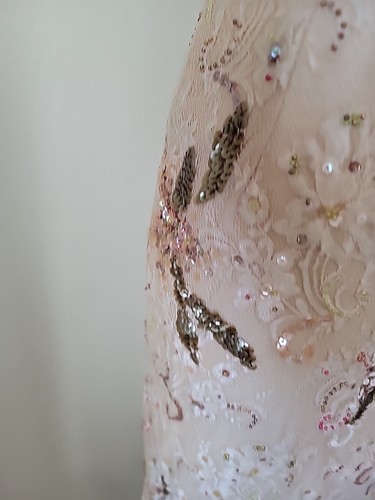 Mandalay Sheath Dress Sequin Sleeveless Dress Nude Lace Size 6 Midi New - Picture 6 of 17