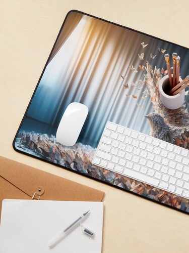 "Große Computer Schreibtischmatte mit Designdruck: ""Origami Flug: Vom Papier zu den Flügeln" - Bild 3 von 5