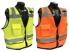 Radians SV59 Class 2 Heavy Duty Surveyor Safety Vest Mesh Solid Orange/Green