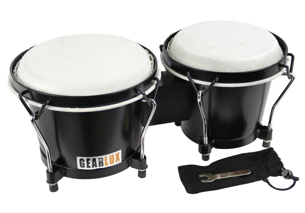 Black Tunable Bongos by Gearlux for Percussion Enthusiasts