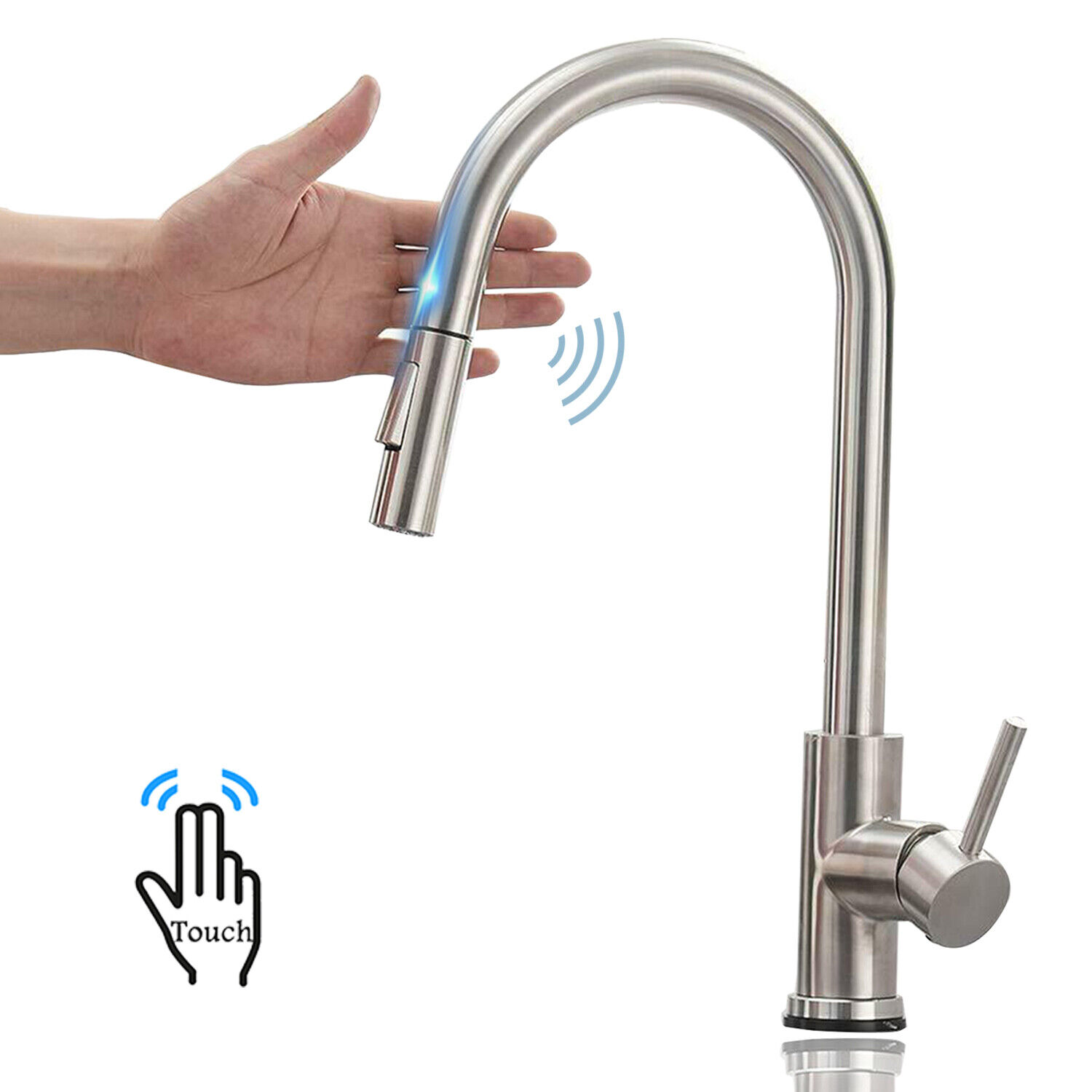 Touchless Kitchen Faucet 1 Handle Induction Pull Out Sprayer Sink Tap No Cover For Sale Online