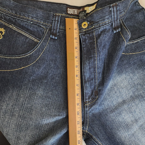 VTG Southpole Jeans Mens Size 38X31 Blue Baggy Skater Flap Pockets Y2K Hip Hop - Foto 12 di 13