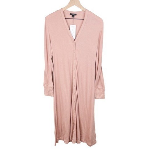 NEW J. Crew Women's Ribbed Button-Front Knit Midi Dress in Luxury Camel BA960