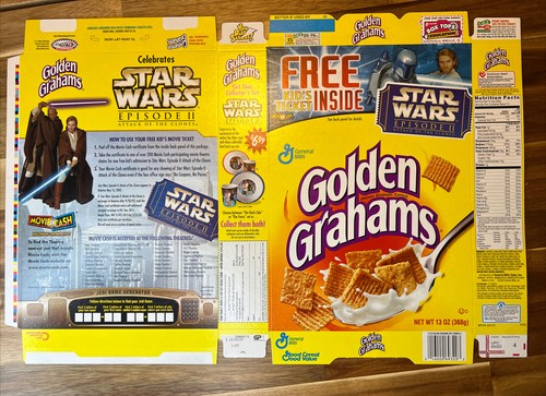 Star Wars 2002 General Mills Cereal Box Golden Grahams Never claimed Ticket RARE - Picture 1 of 9