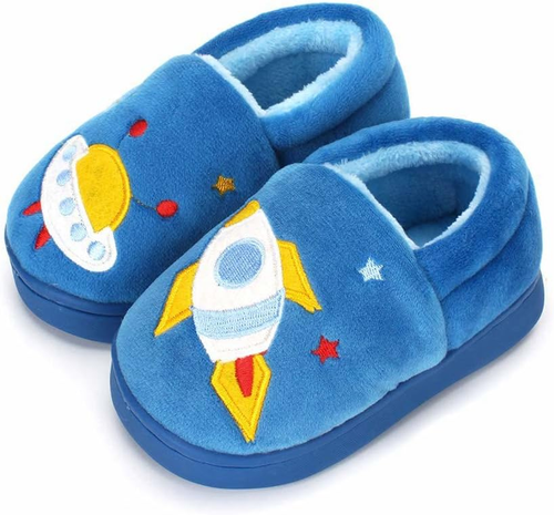 Girls Cute Cartoon Slippers with Memory Foam Kids Plush Warm Winter House Shoes - Picture 6 of 12
