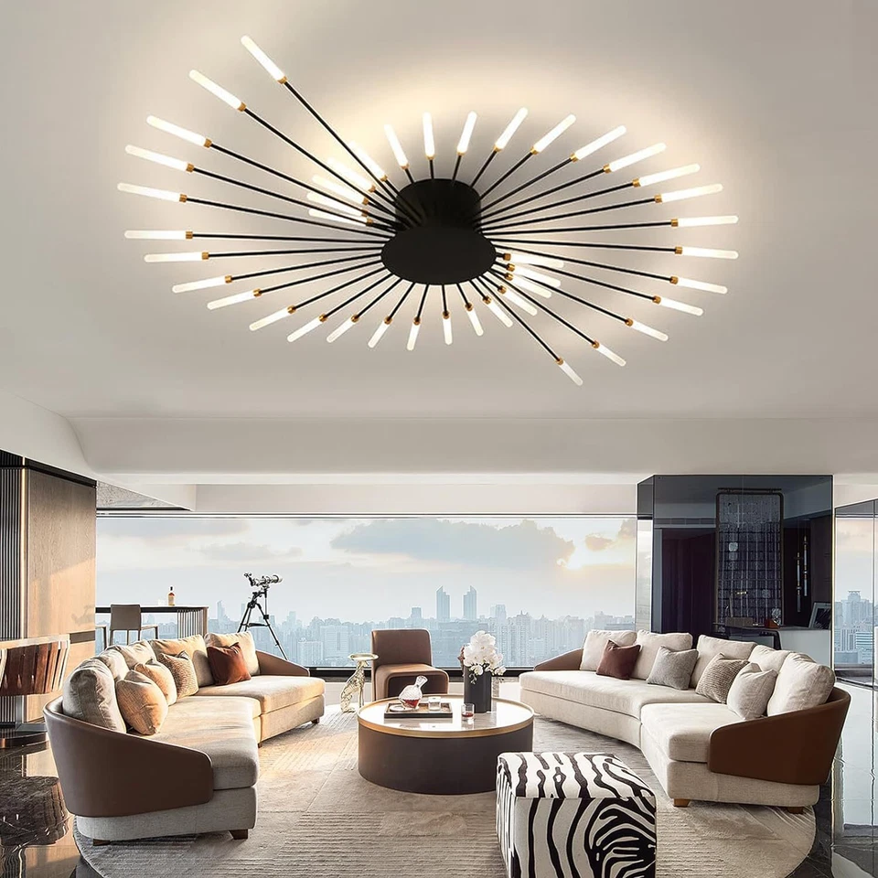 Neu LED Deckenleuchte Wohnzimmer,Gold Deckenbeleuchtung Schlafzimmer(42 Köpfe) - Bild 3 von 4