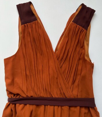 open lace back dress Greta Surplice Dress in Orange Plaid  ModCloth