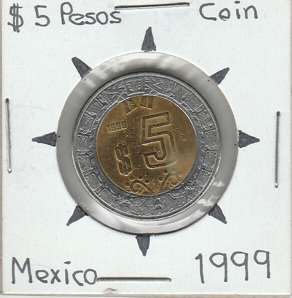 Mexico: $ 5 Pesos Coin Year 1999. | eBay