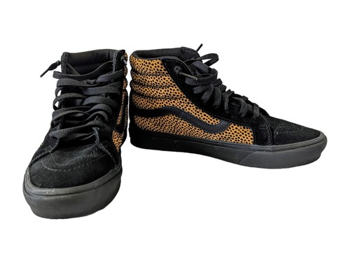 VANS Shoes Off the Wall Old Skool Skate Black Tiny Cheetah 9.5 Women/8 Men - Picture 2 of 7