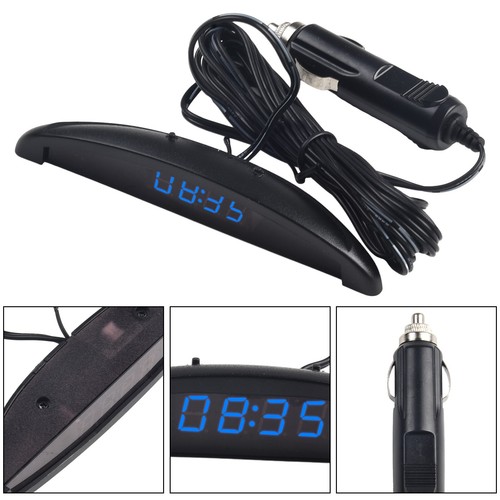 1*Digital LED Alarm Auto Electronic 3 In 1 Car Clock Voltmeter Thermometer 12V