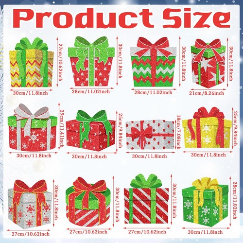 12Pcs Christmas Decoration Outdoor Yard Sign with Stakes Xmas Lawn Sign Box S... - Picture 2 of 7