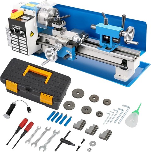 Mini Metal Lathe 7x14" 550W 0-2500RPM Precise Variable Speed Control W/tool box