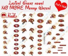 San Francisco 49ers Clear Vinyl PEEL&STICK nail decals/stickers - set of 56 (V1)