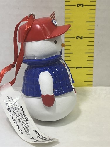 Hallmark patriotischer Schneemann rot USA Baseballmütze amerikanische Flagge Geschenk Ornament - Bild 6 von 11