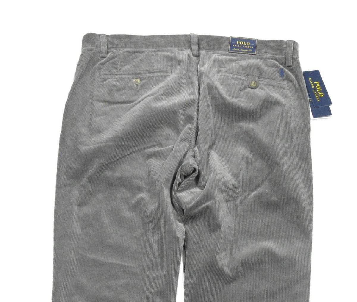 Polo Ralph Lauren Men's Grey Stretch Straight Fit Corduroy Pants