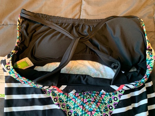 NEXT Tankini Swimsuit Bikini Top Colorful Black Size Large NWT -f6 - Picture 5 of 10