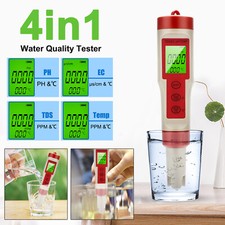 Medidor de temperatura 4 en 1 PH TDS EC pluma de prueba digital probador de calidad de agua potable para el hogar