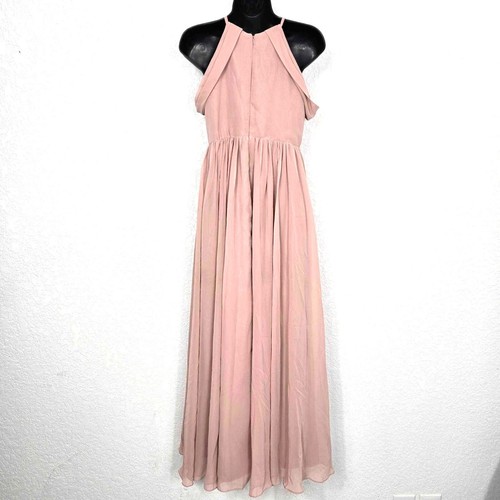 JJ's House A-line Halter Floor-Length Chiffon Junior Bridesmaid Dress Size J12 - Picture 5 of 7