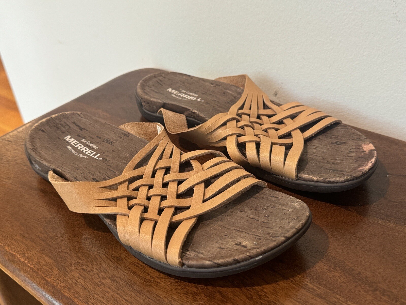 Merrell District Mahana Slide Natural Tan Memory Foam Sandal Women’s Size US 8