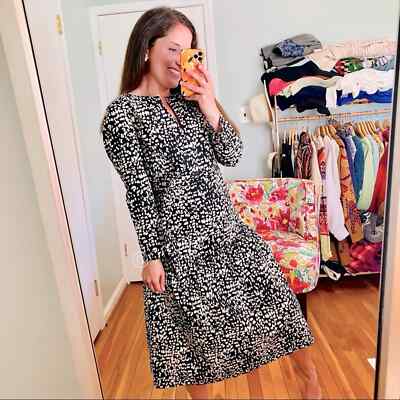 Rebecca Taylor La Vie Black Cream Cotton Long Sleeve Maxi Dress XS | eBay