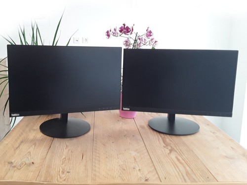 2 X Lenovo Thinkvision T22i-10 21,5 " FHD IPS Écran 16:9 250cd/M² HDMI Dp VGA - Photo 2/9