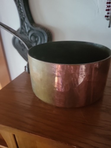 Antica pentola padella salsa rame Matfer Bourgeat manico ottone made in France 6,5" - Foto 5 di 11