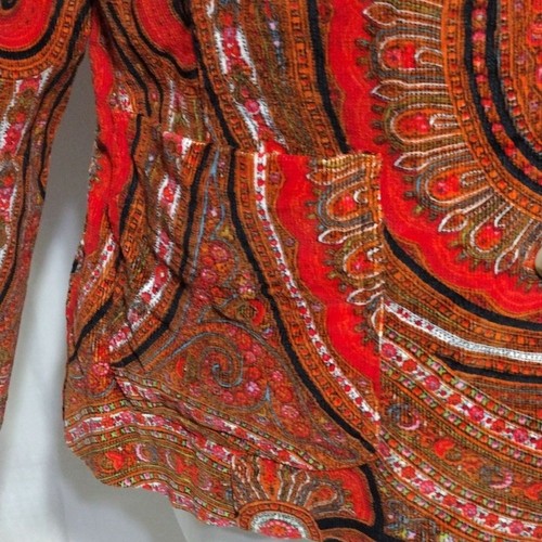 Isaac Mizrahi Paisley Print Red Corduroy 3 Button Front Blazer Coat XL - Picture 6 of 16