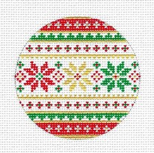 SP.ORDER  3 Snowflakes 4" Ornament 13mesh HP Needlepoint Canvas by Karen  CBK