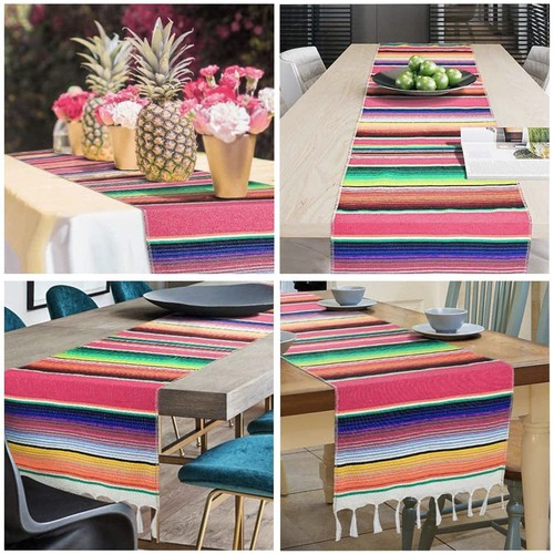 Mexican Serape Blanket Yoga Throw Rug Dining Table Cloth Cover Wedding Party - Picture 14 of 24