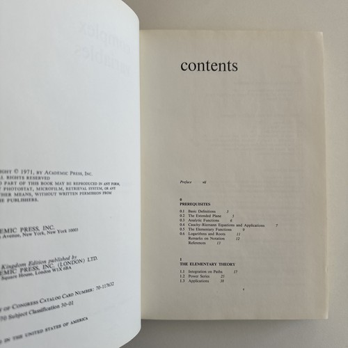 Vintage 1971 Mathematics Textbook-Complex Variables by R B Ash HC - Picture 10 of 22