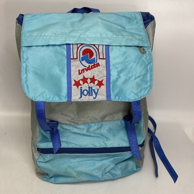 ZAINO INVICTA JOLLY Argento Blu Fluo Azzurro ORIGINAL VINTAGE 80